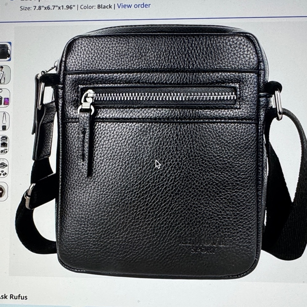 Lemuvlt Black Leather Crossbody Bag
